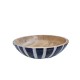 Peça madeira riscas tigela 27,5*27,5*6,5 - 25A0089B