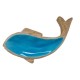 Peça madeira azul peixe travessa 25*14,5*2,5 - 25A0250A 