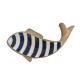 Peça madeira riscas peixe travessa 25*14,5*2,5 - 25A0250B