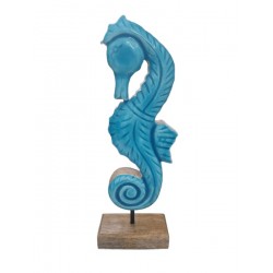 Peça madeira azul cavalo marinho 30*10*5 - 25F2480A