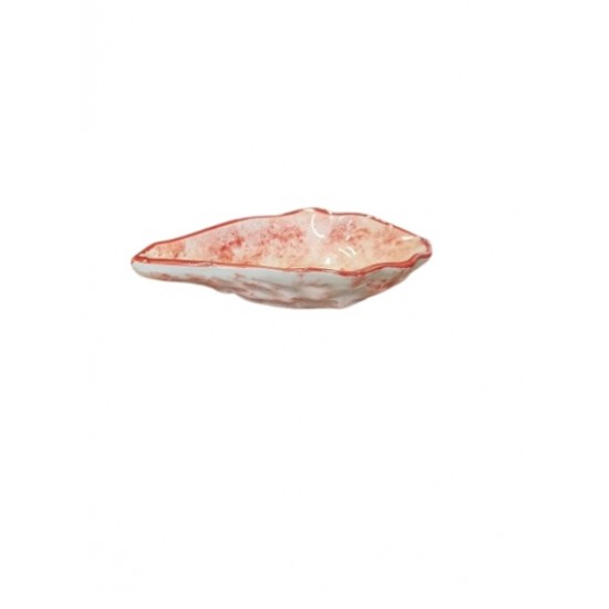 Ostra peq. pintada e vidrada 12.5*7cm