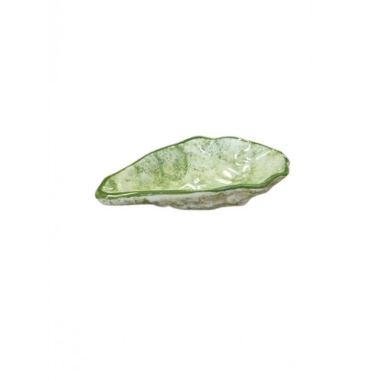 Ostra peq. pintada e vidrada 12.5*7cm