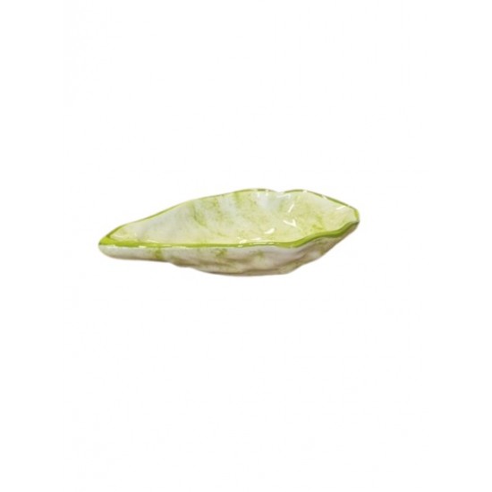 Ostra peq. pintada e vidrada 12.5*7cm