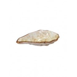 Ostra peq. pintada e vidrada 12.5*7cm