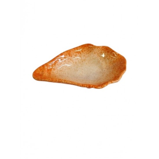 Ostra peq. pintada e vidrada 12.5*7cm