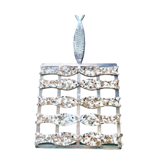 Base cortiça reciclada grelha pequena de alumínio 33*19cm