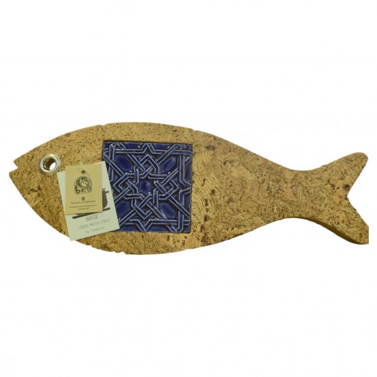 Base cortiça em nuvem peixe c/ azulejo 30*11cm - PEIXCORT