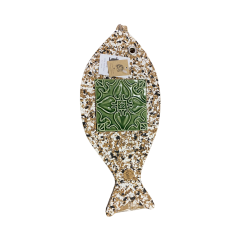 Peixe cortiça reciclada grande c/ azulejo 36x16x1cm PEIXGRAAAZ