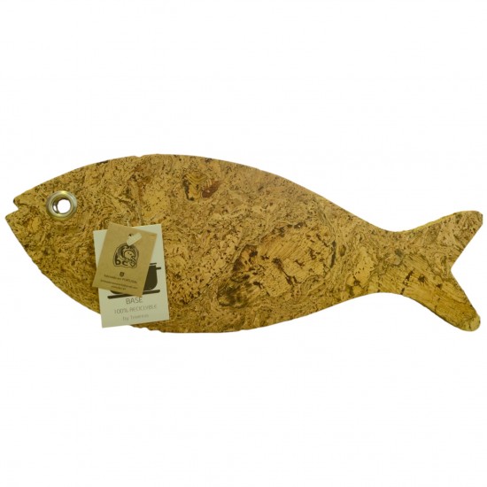 Base cortiça em nuvem peixe peq.  30*11cm - PEIXPEQCOR