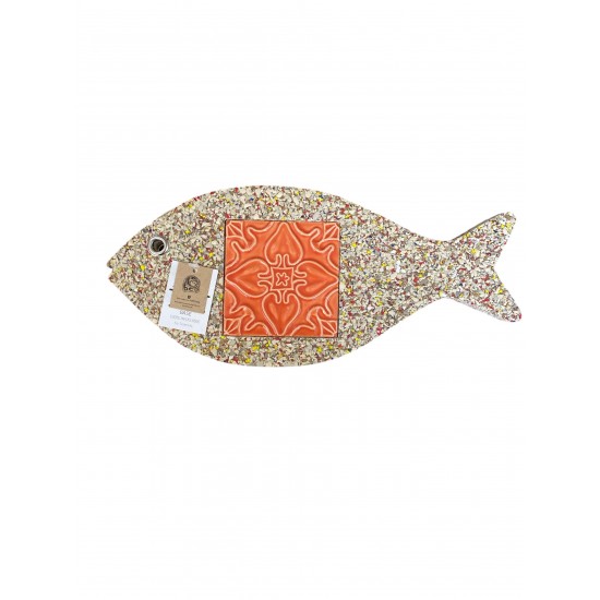 Peixe grande de palha c/azulejo 36x16x1cm PHLPEIXG