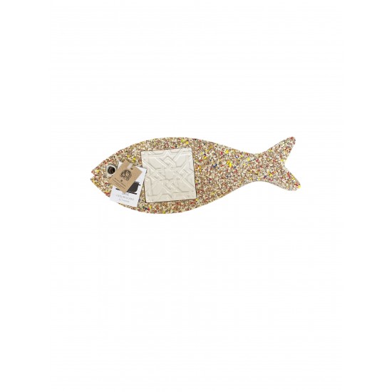 Peixe pequeno de palha c/azulejo 30x10x1cm PHLPEIXPQ