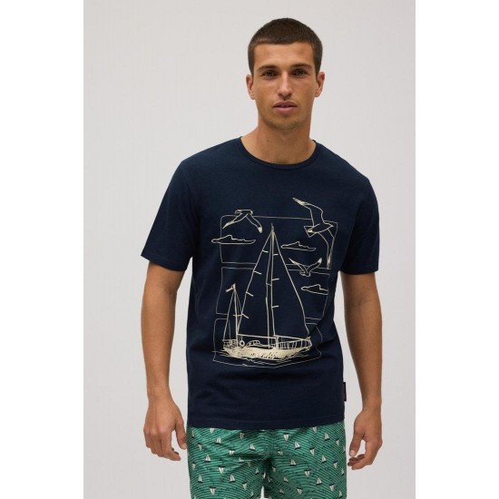 T-shirt em marinho  S-XL - 90509