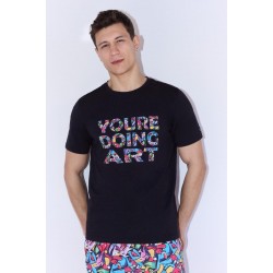 T-shirt preta S-XL - 90516PT