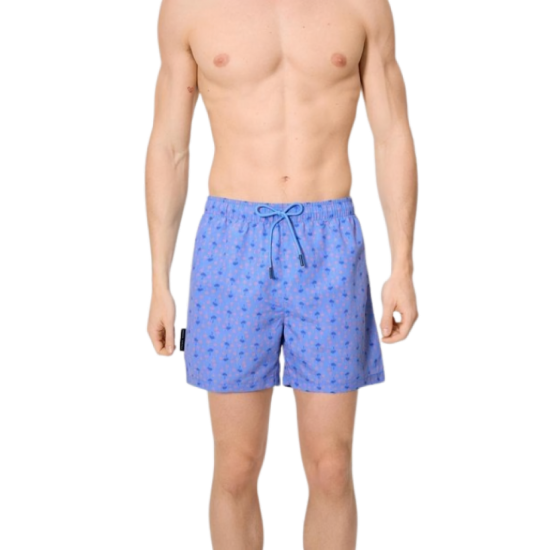 Calção de banho médio estampado azul S-3XL - 90429EST