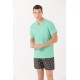 T-shirt turquesa M-XXL - 90556TQ