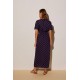 Vestido longo azul às bolinhas - 85956