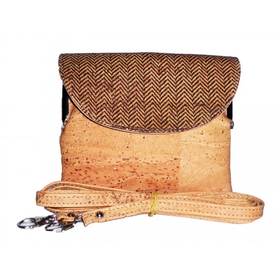Bolsa a tiracolo em cortiça 14*12.5*3.5 cm 2018