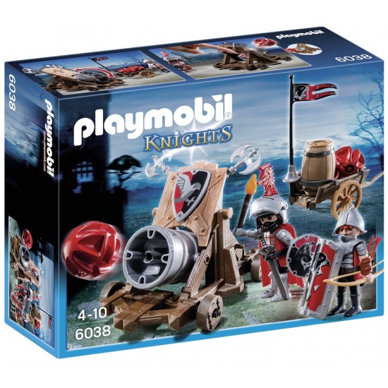 Playmobil med. cavaleiros falcão c/canhão 6038