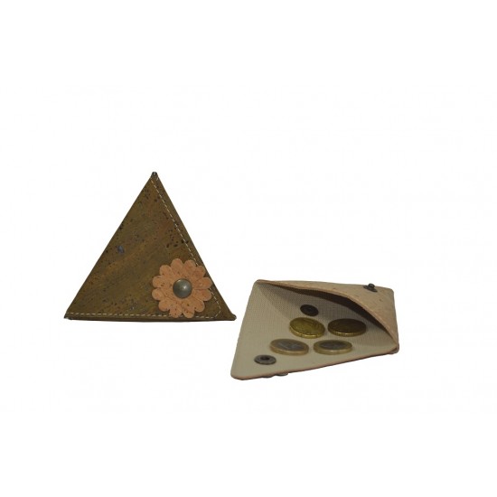Porta moedas triangulo c\flor 7.5*7.5*1 cm  005F