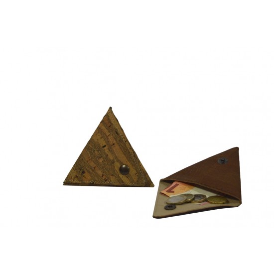 Porta moedas triangulo em cortiça 7.5*7.5*1 cm 33005 